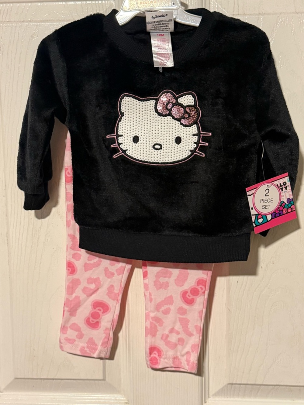 Sanrio Hello Kitty Black Pullover with Pink Sequin Bow